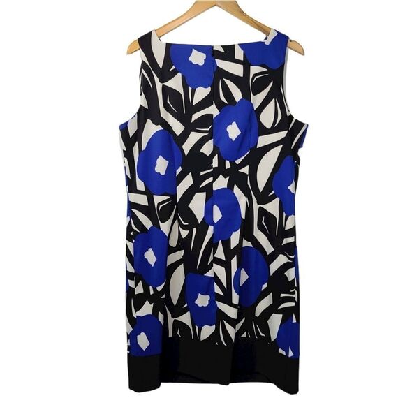 I.N. Studio Blue and White Floral Shift  Dress - Picture 1 of 11